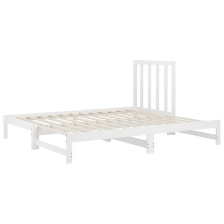 Dormeuse Estraibile Bianca 2x(90x200) cm Legno Massello di Pino