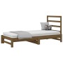 Dormeuse Estraibile Miele 2x(90x200) cm Legno Massello di Pino