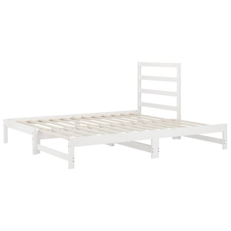 Dormeuse Estraibile Bianca 2x(90x190) cm Legno Massello di Pino