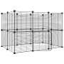 Gabbia per Animali 20 Pannelli con Porta Nera 35x35 cm Acciaio
