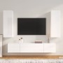 Set di Mobili Porta TV 4 pz Bianco Lucido in Legno Multistrato