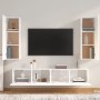 Set di Mobili Porta TV 4 pz Bianco Lucido in Legno Multistrato