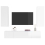 Set di Mobili Porta TV 4 pz Bianco Lucido in Legno Multistrato