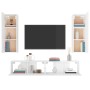 Set di Mobili Porta TV 4 pz Bianco Lucido in Legno Multistrato