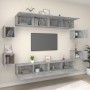 Set Mobili Porta TV 8pz Grigio Sonoma in Legno Multistrato