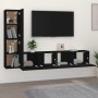 Set Mobili Porta TV 4 pz Nero in Legno Multistrato