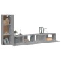 Set Mobili Porta TV 3 pz Grigio Sonoma in Legno Multistrato