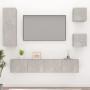 Set di Mobili Porta TV 5 pz Grigio Cemento in Legno Multistrato