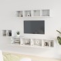 Set di Mobili Porta TV 5 pz Bianco Lucido in Legno Multistrato