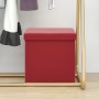 Sgabello con Contenitore Pieghevole Rosso Vino in PVC