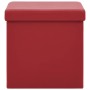 Sgabello con Contenitore Pieghevole Rosso Vino in PVC