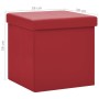 Sgabello con Contenitore Pieghevole Rosso Vino in PVC