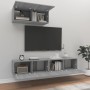 Set Mobili Porta TV 3 pz Grigio Sonoma in Legno Multistrato