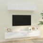 Set di Mobili Porta TV 4 pz Bianco Lucido in Legno Multistrato