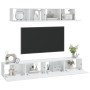 Set di Mobili Porta TV 4 pz Bianco Lucido in Legno Multistrato