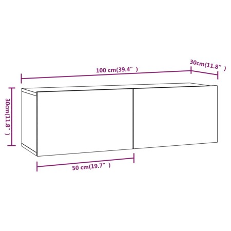 Set di Mobili Porta TV 6 pz Grigio Cemento in Legno Multistrato