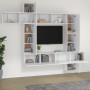 Set Mobili Porta TV 9 pz Bianco in Legno Multistrato