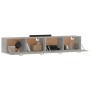 Mobili Parete 2 pz Grigio Cemento 100x36,5x35 cm in Multistrato