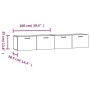 Mobili Parete 2 pz Grigio Cemento 100x36,5x35 cm in Multistrato