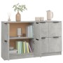 Credenze 2 pz Grigio Cemento 60x30x70 cm in Legno Multistrato