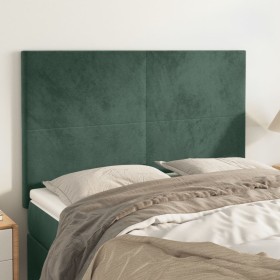 Testiere 4 pz Verde Scuro 72x5x78/88 cm in Velluto