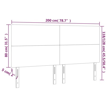 Testiere 4 pz Blu Scuro 100x5x78/88 cm in Velluto