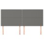 Testiera 4 pz Grigio Scuro 90x5x78/88 cm in Tessuto