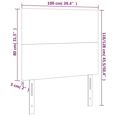 Testiere 2 pz Cappuccino 100x5x78/88 cm in Similpelle