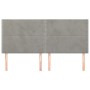 Testiere 4 pz Grigio Chiaro 100x5x78/88 cm in Velluto