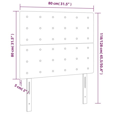 Testiera 2 pz Nera 80x5x78/88 cm in Similpelle