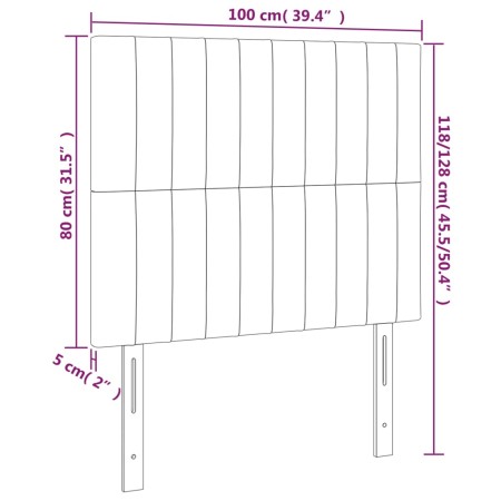 Testiere 2 pz Nero 100x5x78/88 cm in Tessuto