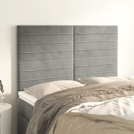 Testiere 4 pz Grigio Chiaro 72x5x78/88 cm in Velluto