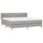 Giroletto a Molle con Materasso Grigio Chiaro160x200 cm Tessuto