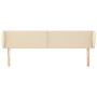 Testiera ad Orecchio Crema 183x23x78/88 cm in Tessuto