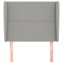 Testiera ad Orecchio Grigio Chiaro 83x23x118/128 cm in Tessuto
