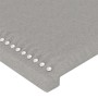 Testiera ad Orecchio Grigio Chiaro 83x23x118/128 cm in Tessuto