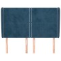 Testiera ad Orecchio Blu Scuro 147x23x118/128cm in Velluto