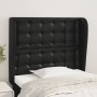 Testiera ad Orecchio Nera 93x23x118/128 cm in Similpelle