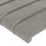 Testiera ad Orecchio Grigio Chiaro 147x23x118/128 cm in Velluto