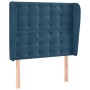 Testiera ad Orecchio Blu Scuro 103x23x118/128 cm in Velluto