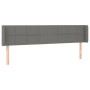 Testiera ad Orecchio Grigio Scuro 203x16x78/88 cm in Tessuto