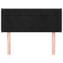 Testiera ad Orecchio Nera 103x16x78/88 cm in Velluto