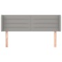 Testiera ad Orecchio Grigio Chiaro 147x16x78/88 cm in Tessuto