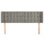 Testiera ad Orecchio Grigio Chiaro 147x16x78/88 cm in Velluto