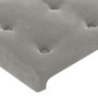 Testiera ad Orecchio Grigio Chiaro 147x16x78/88 cm in Velluto