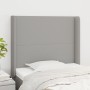 Testiera ad Orecchio Grigio Chiaro 103x16x118/128 cm in Tessuto