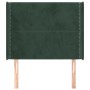 Testiera ad Orecchio Verde Scuro 103x16x118/128cm in Velluto