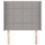 Testiera ad Orecchio Grigio Chiaro 83x16x118/128 cm in Tessuto