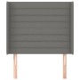 Testiera ad Orecchio Grigio Scuro 93x16x118/128 cm in Tessuto
