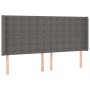 Testiera ad Orecchio Grigio 203x16x118/128 cm in Similpelle